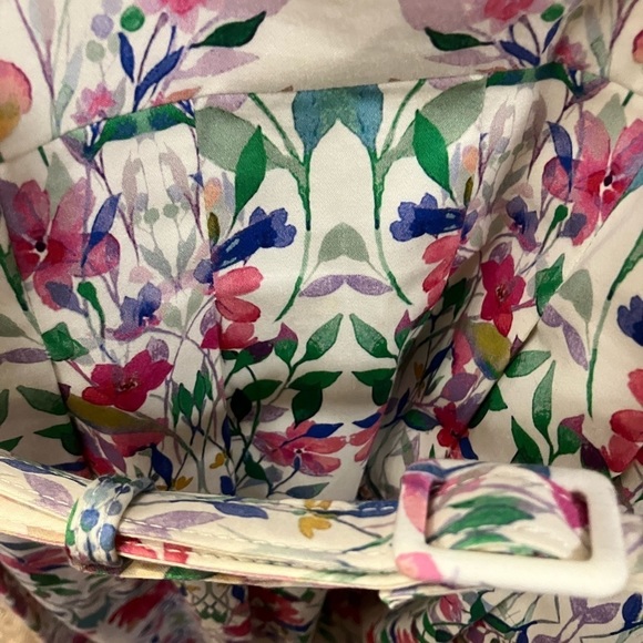 TALBOTS Floral Lined Cotton Sleeveless Dress Belt Pockets Sz 16P - Picture 11 of 11